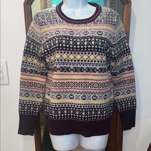 J. Crew Women's Lambswool Fair Isle Sweater with Sequins S